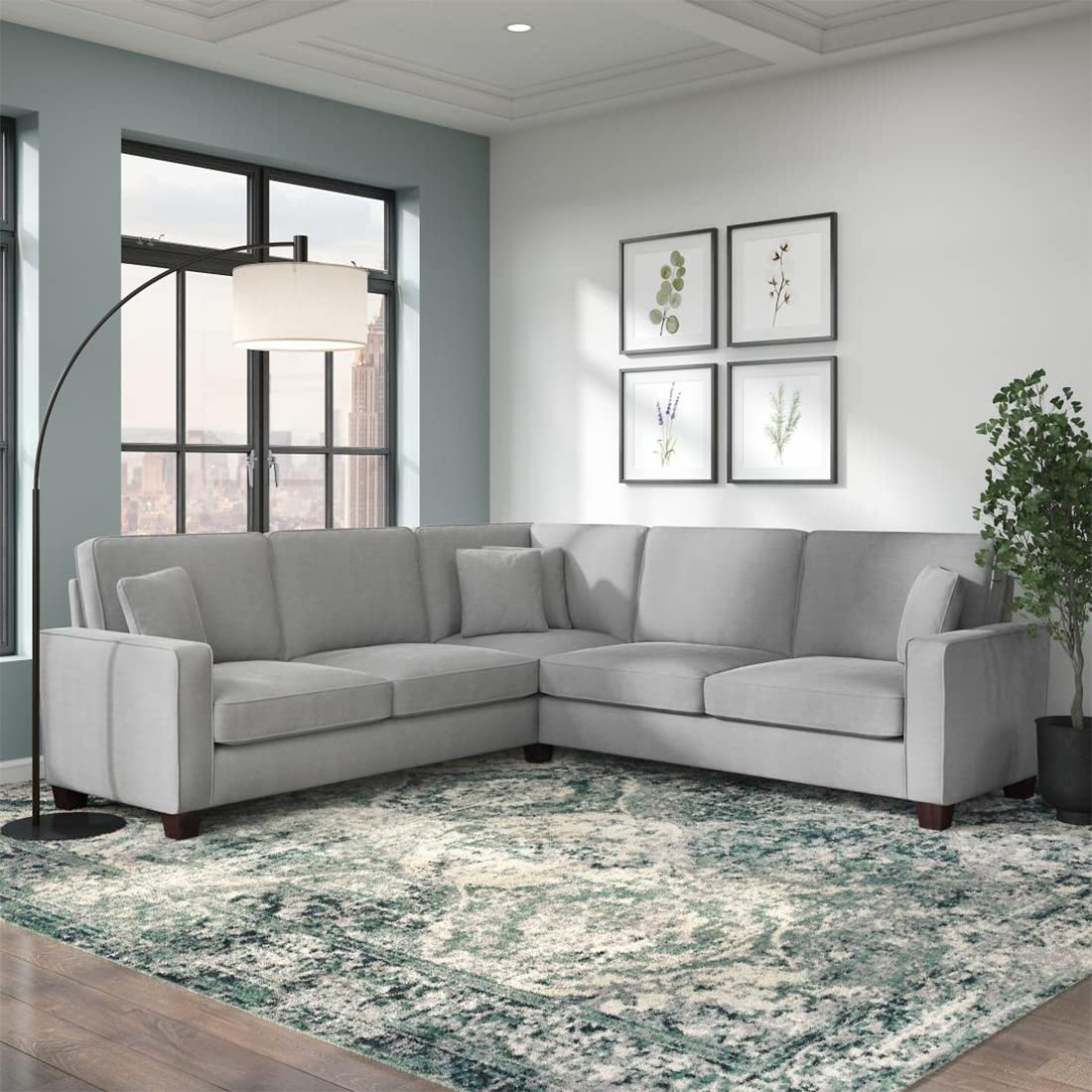 Torque India Moscow 5 Seater Corner L Shape Fabric Sofa For Living Room - Torque India
